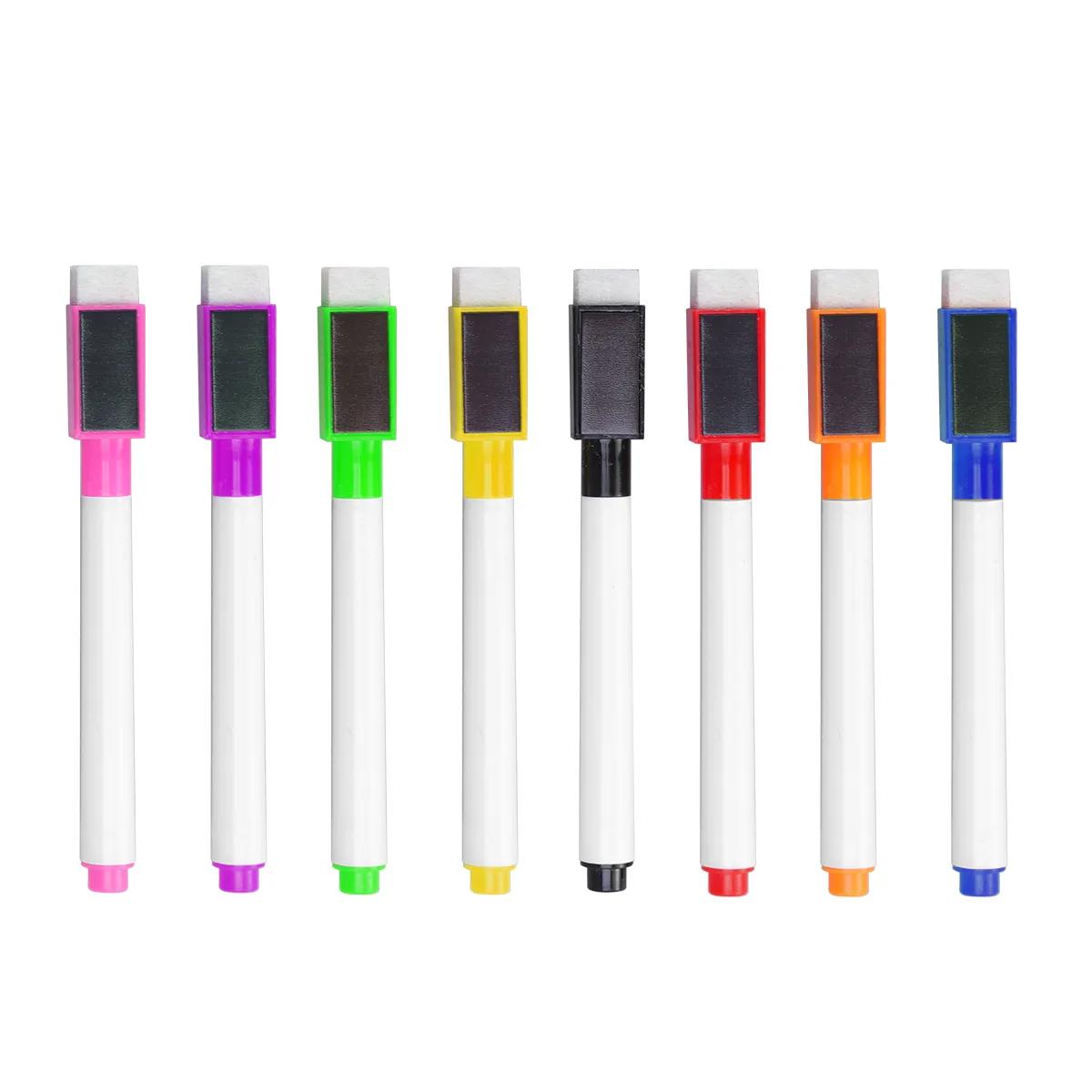 다기능 다채로운 휴대용 화이트 보드 마커, 8 가지 색상, 마그네틱 화이트 보드 펜, 건조 지우기 마커, 8 개